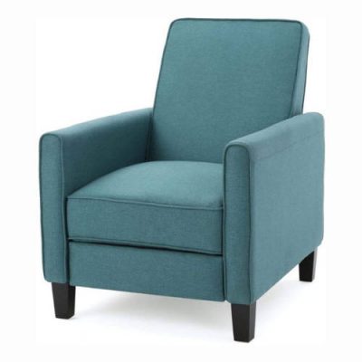 Lucas Dark Teal Fabric Recliner Club Chair